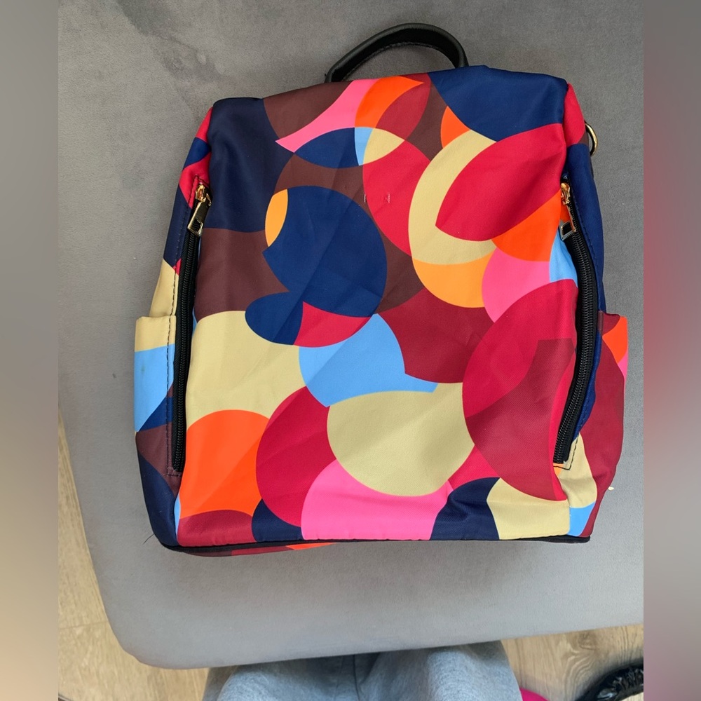 Multicoloured spacious backpack